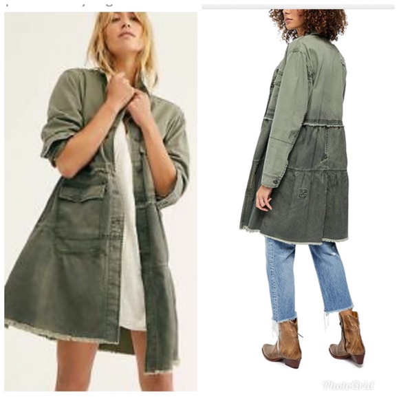 Tiered Jacket Olive Green 
